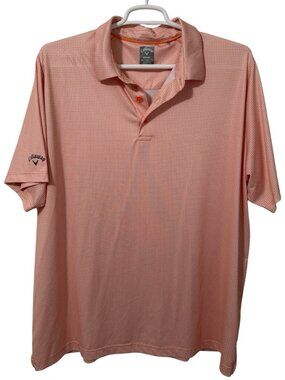 Callaway Polo Mens XXL Orange Opti-Dri Swing Tech Golf Performance Stretch